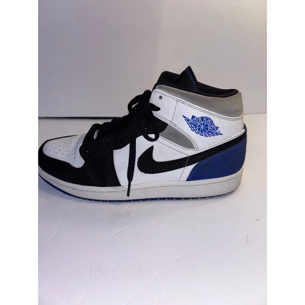 Nike Air Jordan 1 Mid SE Sneakers Mens US 10.5 Black‎ White Lace Up 852542-102